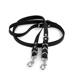 Albcorp Braided Hands-Free Dog Leash – Small & Medium Sizes, 7.2 ft Long – PVC Coated, Adjustable for Cross-Body, Waist, or Handheld Use – Waterproof, Customizable & Durable. Black, Small