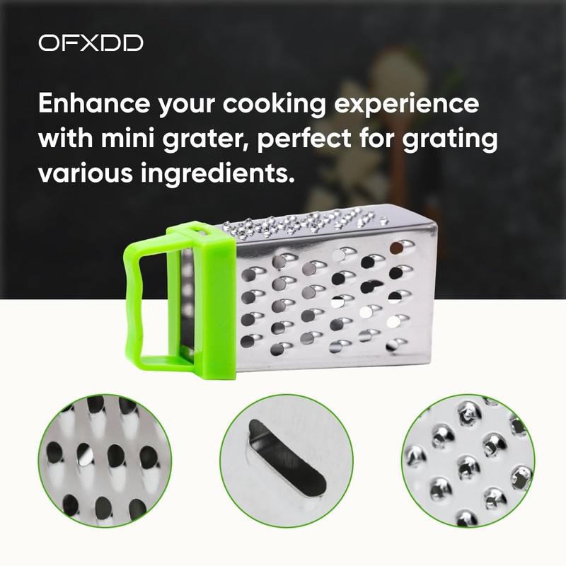 Mini Grater 2 Pcs - Small Grater for Cheese, Garlic,