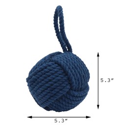 Nautical Doorstop Rope Sailor Knot Decorative Under Mount Handmade Door Stopper with Handle for Floor by The Metal Magician (5" Cotton (Blue Color))