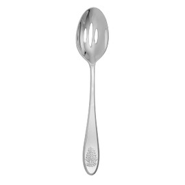 Spode Christmas Tree Slotted Serving Spoon | Flatware Serving Utensils for Your Favorite Holiday Dishes | Premium Food Grade 18/10 Stainless Steel | Measures 10Inches | Dishwasher Safe