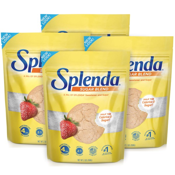 SPLENDA Low Calorie Sweetener for Baking, Sugar Blend, Resealable Bag, 32 Ounce (Pack of 4)