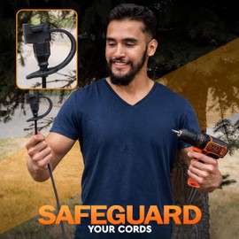 Prong Shield Outdoor Plug Cover | Weatherproof Extension Cord Plug Cover for Outside | Extension Cord Construction Equipment | Extension Cord End Cover 3-Prong End Cover (5, Orange)