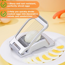 Egg Slicer, Professional Egg Divider, 304 Stainless Steel Cutting Wire, Egg Slicer Tool for Round and Oval Slices, Potato Slicer, Egg Harp, Strawberry Slicer