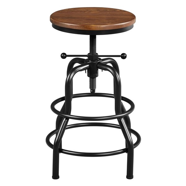 Yaheetech Industrial Bar Stool Vintage Counter Stool Rustic Counter Height