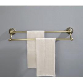12 Inch Hand Towel Bar + 24 Inch Double Towel Bar, Brass Bathroom Accessories Set