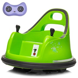 Luibas 12V Electric Ride On Bumper Car, Baby Bumping Toy Car Gifts Ride on Toy Cars Electric Vehicles W/Remote Control, Music, Bright LED Lights and 360 Degree Spin for 1.5-6 Years Old Toddlers, Green