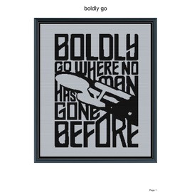 Boldly go blanket pattern,60x72"