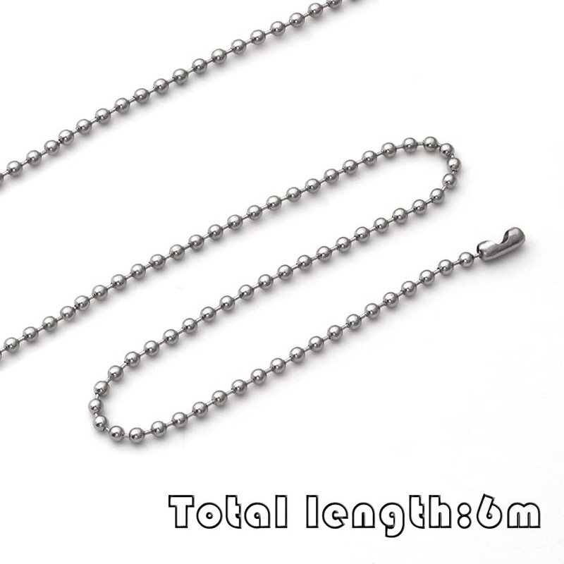 Beaded Pull Chain Extension, BetterJonny 3.2mm Diameter Silver Stainless Steel