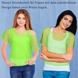 90s 80s Fancy Dress for Women 80s Mesh Top Fishnet 80s Neon Accessories Headband Leg Warmer for Women 80s Neon Clothes Costume 90s 80s Party Outfit Disco t Shirts for Girls Night Hen Do (Pink)