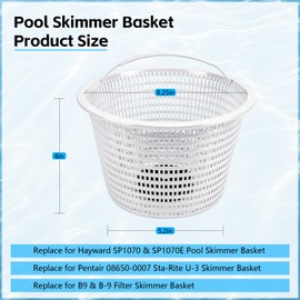 WENTIYA 8" Weighted Skimmer Basket Replacement for SP1070 U-3 B-9