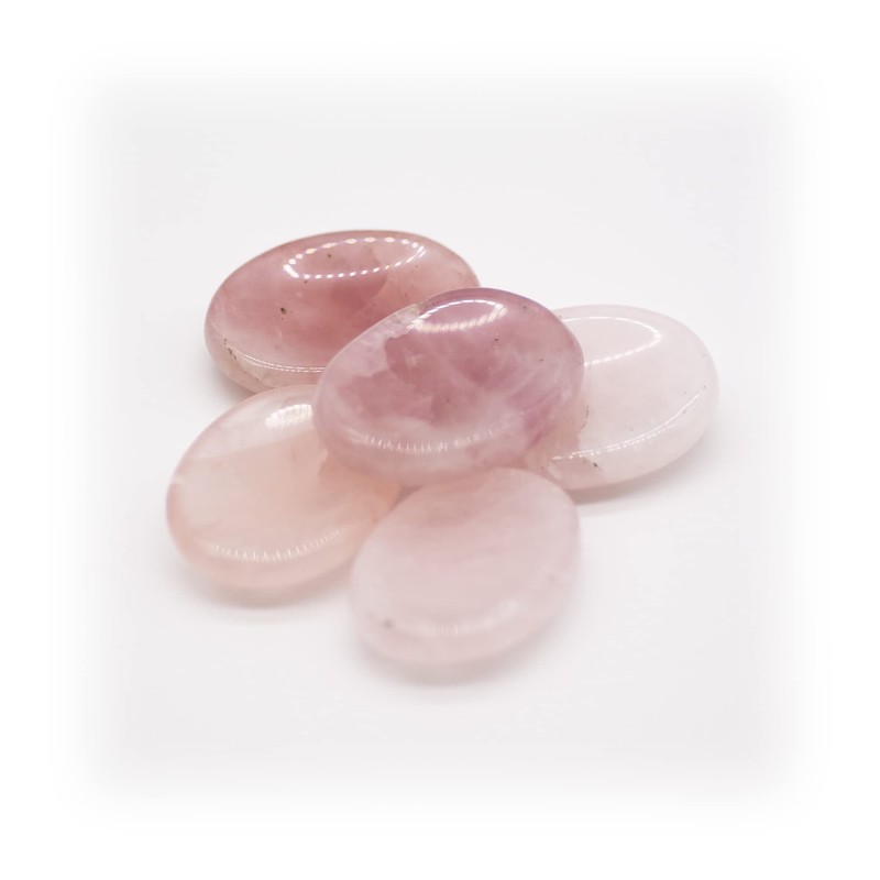 Rose Quartz Stress Relief Love Thumb Worry Stone Healing Crystals