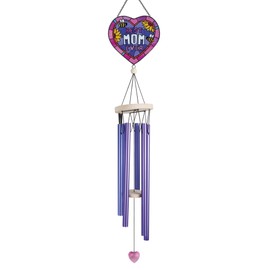 Enesco Our Name is Mud Best Mom Ever Hanging Wind Chime, 28 Inch, Purple