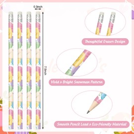 Whaline 36Pcs Valentine Pencils with Erasers Conversation Heart Pencil Candy Color Love Heart Wood Pencils For Valentine Exchange Gifts Giveaways Classroom Rewards School Supplies