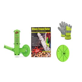 Atlantic Rush Mingo Marker Firewood Measuring Tool,Includes 6-12-24" and 16" Marking Wheels and Outdoor Work Gloves,Wood Cutting Equipment,Firewood Measuring Tool For Chainsaw,Log Notching Tool,Campfire Gloves