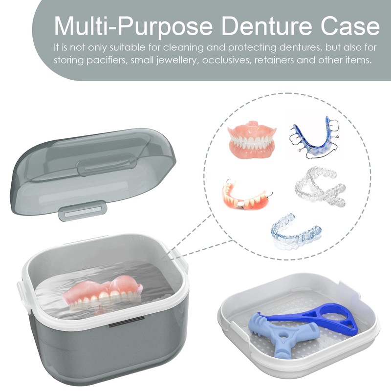 ARGOMAX Denture Case, Denture Cup for Soaking Dentures(Not Leak-Proof), Thorough