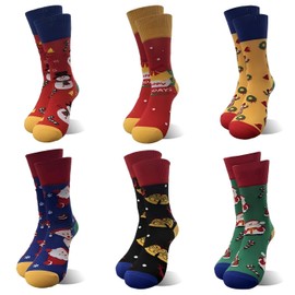 Moonlight Manor 6 Pairs Christmas Socks for Women,Xmas Crew Socks Holiday Gift Novelty Socks US Size 6-13