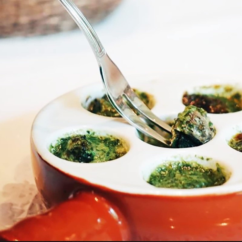 jinsongdafa Ceramic escargot baking plate,for appetizers, grilled snails, scallops, 6.22-inch(2