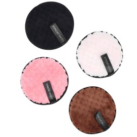 frymmx Soft Reusable & Washable Microfiber Makeup Remover Pads - 4 Pack for All Skin Types, Removes Heavy Makeup, Chemical Free Facial Cleansing Cloths
