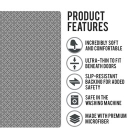 Shape28 Small Area Rug Mat Ultra-Thin Kitchen Rug Entrance Mat with Non Slip Rubber Backing Size 28 inches x 20 inches Color Gray Design 6M