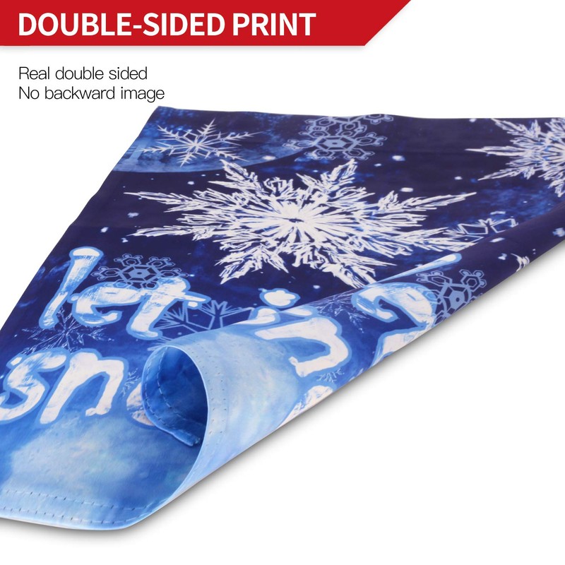 Anley Double Sided Premium Garden Flag, Winter Snowflake Let It