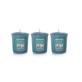 Yankee Candle Lot of 3 EUCALYPTUS Sampler Votive Candles 1.75 oz Each