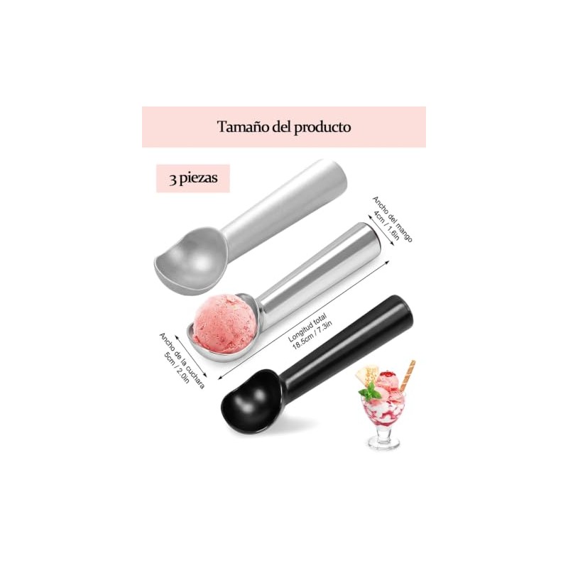 3 Cucharas Para Helado, Cuchara Helado y Cuchara De Helado