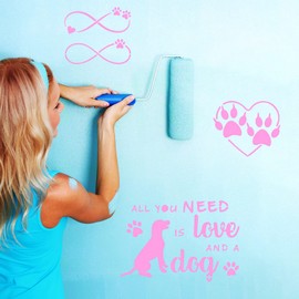 ASTER Dog Paw Print Stencils, Pack of 11 Paw Stencils for Painting, Reusable Love Dog Stencils, Painting Templates for DIY, Crafts, Drawing, Home Decoration, Various Sizes