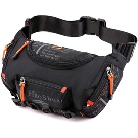 Waterproof Fanny Pack Crossbody Outdoor Waist Bag Pouch With Adjustable Strap Travel Hip Bag For Men Mountaineering,Hiking,Traveling, Camping, Cycling,Running (black)