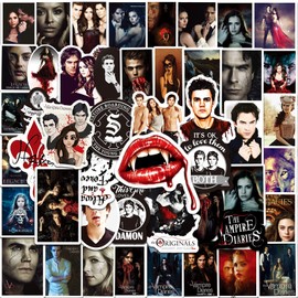 LYLSDSB The Vampire Diaries Stickers, Pack of 50 Horror Film Vinyl Water Bottle, Skateboard, Laptop, Guitar, Motorcycle, Bicycle, Classic Stickers for Teenagers, Children, Adults