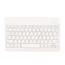 Tablet Keyboard QWERTY Layout Auto Sleep Ultra Slim BT Connection Shortcuts Wireless Keyboard for IOS Tablet Pro Mini White