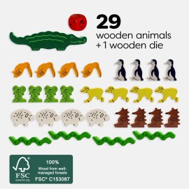 HABA Wooden Animal Stacking Game Family Fun Developmental Educational Board Game