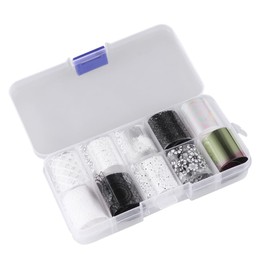 Healvian 10pcs DIY Press Nails Long Nail Art Sticker Strips for Women Full Wraps Manicure Supplies