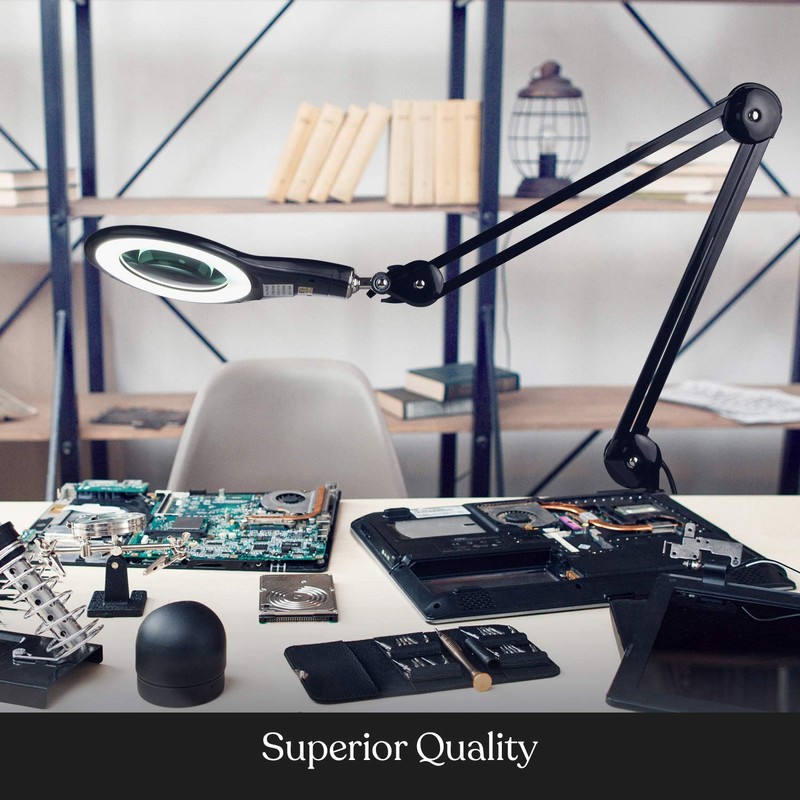 Brightech LightView PRO Magnifying Desk Lamp, 2.25x Light Magnifier, Adjustable