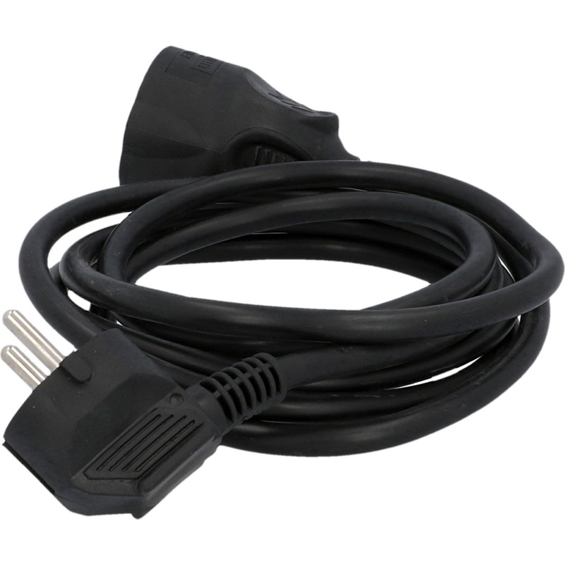 UNITEC Schuko Extension H05VV-F3G 1.5 mm², IP20, 2 m, Black