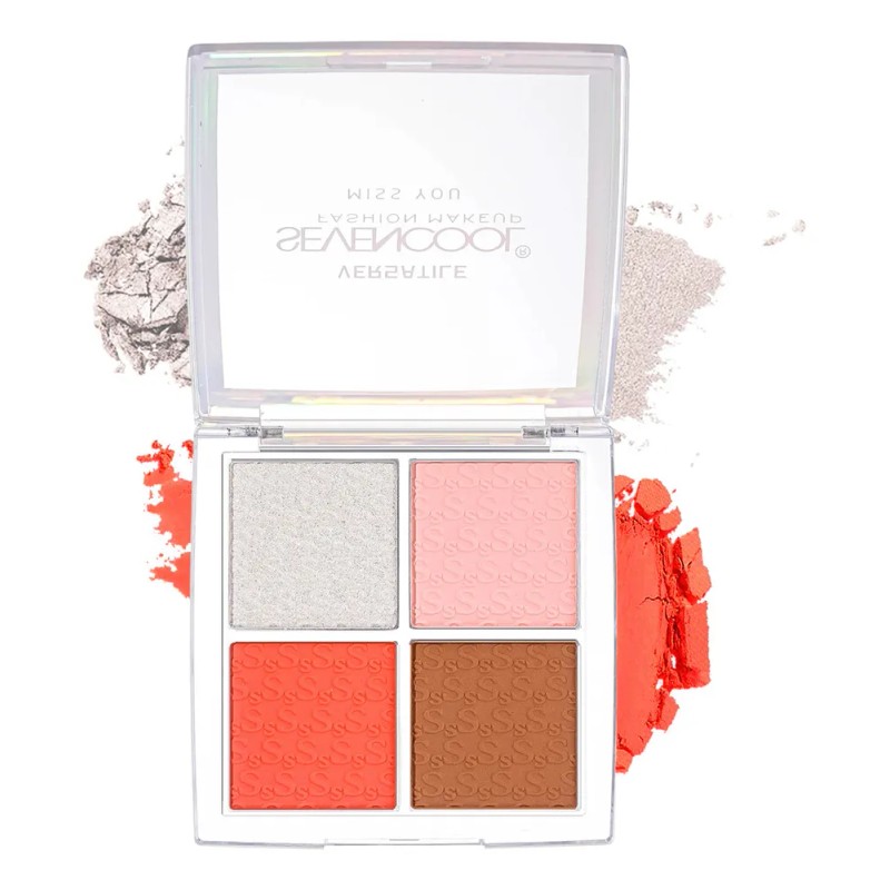 Paleta Rostro 3 En 1 Rubor Iluminador Contorno 4 Tonos