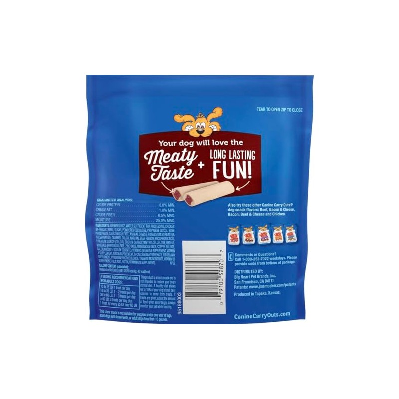Canine Carry Outs Beef Flavor Chew Bones-4 Pack (2.8 oz