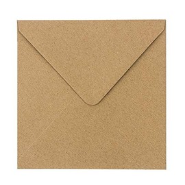 Kraft Paper Envelopes, pack of 100, high quality: 110 g/m², Envelopes, Cover, Letter Envelopes, Envelope for Greeting Cards, Invitations and Birthday Cards 15,5 x 15,5 cm