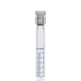 ALWSCI 5ml Heavy Wall Pressure Bottle, 3.3 Borosilicate, 17x110mm, Lab High Glass Pressure Vessel, Cylindrical with 12mm PTFE Thread Seal Plug