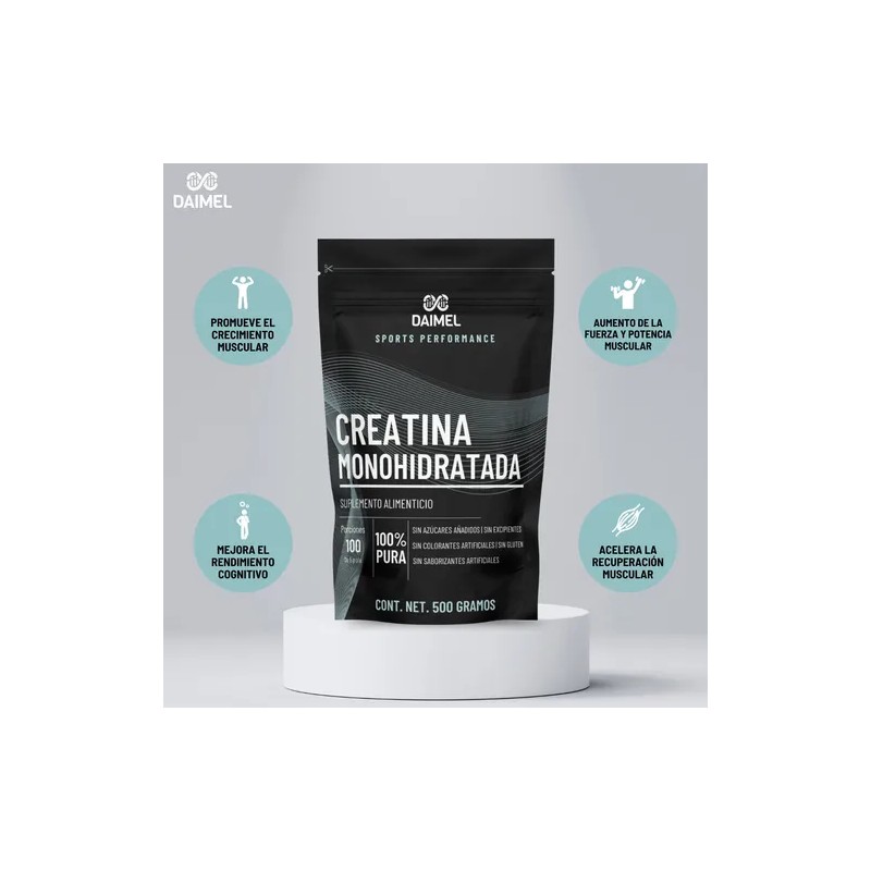 Daimel Creatina Monohidratada 500gr 100 Porciones En Polvo Natural