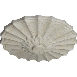 9"OD x 1 3/8"P Shakuras Ceiling Medallion (Fits Canopies up to 1 3/8"), Hand-Painted Pot of Cream Crackle
