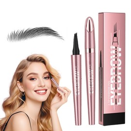 Augenbrauenstift Wasserfest, 2025 Neu Magischer Augenbrauenstift, 3D Augenbrauenstifte Wasserfest, Präziser Brauenstift mit 4 Spitzen, für Natürlich Aussehende, Definierte Augenbrauen(Schwarz)
