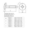 30Pcs M8x1.25 Screw Bolt A2 Stainless Steel Cup Square Coarse