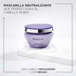KÉRASTASE Masque Ultra-Violet Mascarilla para neutralizar los tonos amarillos en el cabello rubio Con Pigmentos Ultravioletas, Ácido Hialurónico y Flor de Edelweiss 200ml