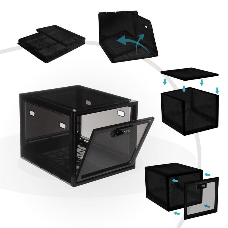 GLOQESEN 2 Pack Lock Box, Lockable Storage Box for Food/Snack/Medicines/Phone，Lock