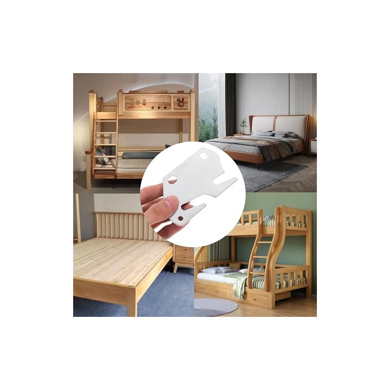 LannuMet 4pcs Metal Bed Rail Hook Plates for Headboard Beds