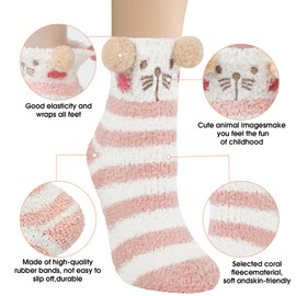 Justay Sowarm Women Fluffy Socks Cozy Warm Socks Women Girls Ladies Soft Fuzzy Socks Winter Thermal Socks Cute Animal Bed Socks Home Socks Chiristmas Gifts Socks