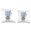 Cute Mad Monster Cat in a Sack Throw Pillow
