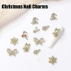 16Pcs Christmas Nail Art Charms Mix Alloy Snowflake Nail Charms