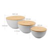 ECOWAY Salad Bowl Set of 3 with Bamboo Wooden Lids,
