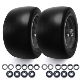 2 Pcs 11x6.00-5 Lawn Mower Tires Flat Free, Zero Turn Mower Front Tires with 3/4" 5/8" and 1/2" Precision Bearings for John Deere/Husqvarna Mower Tires,Zero Turn Lawn Mower Tires (2, 11x6.00-5)